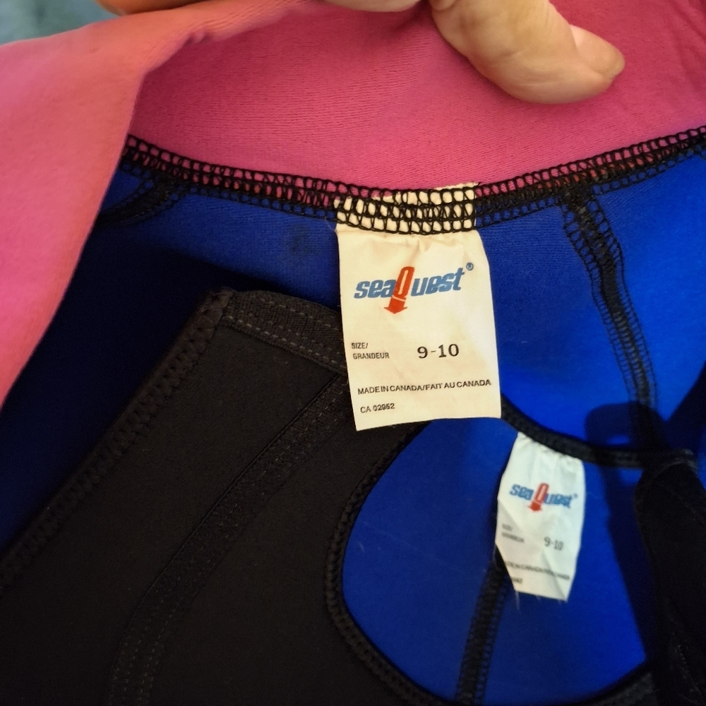 Sea Quest Wet suit women's sz 9-10 black pink blue - Picture 6 of 8